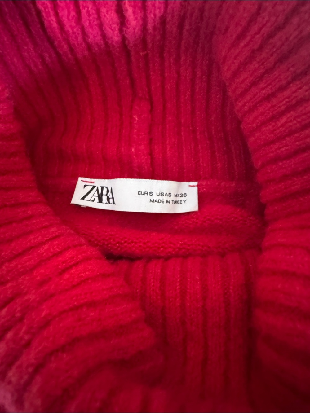 Zara Hot Pink Ribbed Turtleneck Sweater - Picture 3 of 4